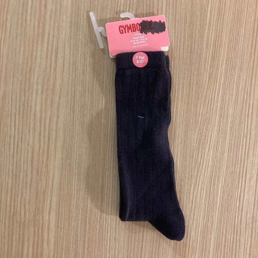 Gymboree Black Knee Socks Shoe Size 9-10 Girls 3-4 Years Cotton Blend NWOT